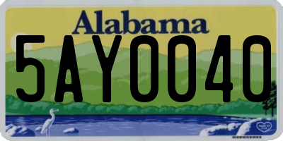 AL license plate 5AY0040