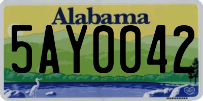 AL license plate 5AY0042