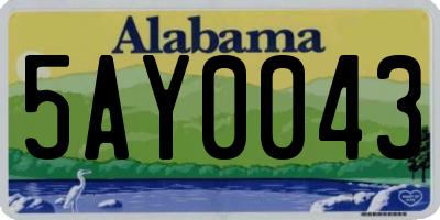 AL license plate 5AY0043