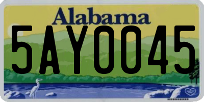 AL license plate 5AY0045