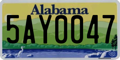 AL license plate 5AY0047