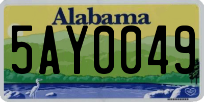 AL license plate 5AY0049