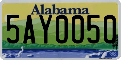 AL license plate 5AY0050