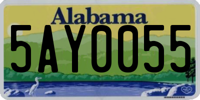 AL license plate 5AY0055