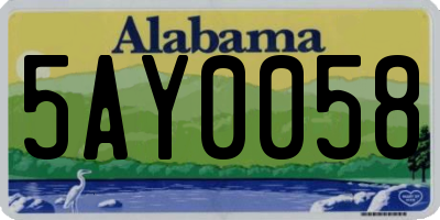 AL license plate 5AY0058