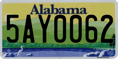AL license plate 5AY0062