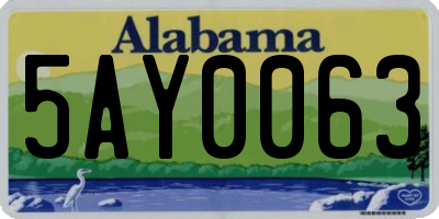 AL license plate 5AY0063