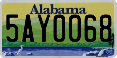 AL license plate 5AY0068