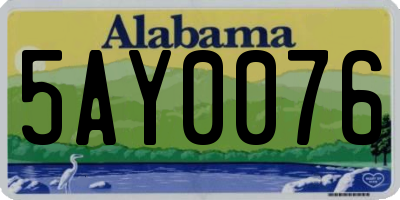AL license plate 5AY0076
