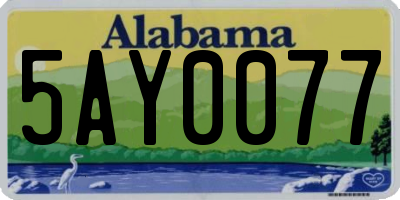 AL license plate 5AY0077