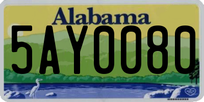 AL license plate 5AY0080