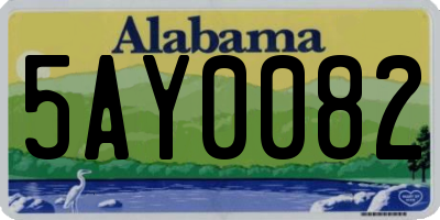 AL license plate 5AY0082