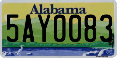 AL license plate 5AY0083