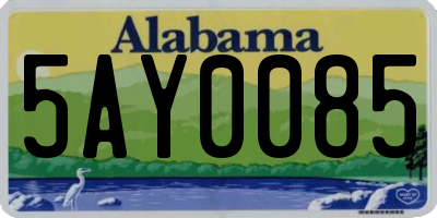 AL license plate 5AY0085