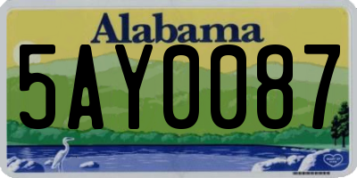 AL license plate 5AY0087