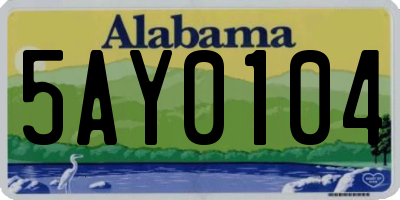 AL license plate 5AY0104