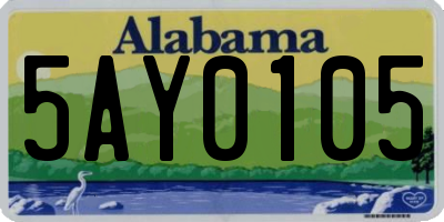 AL license plate 5AY0105