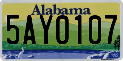 AL license plate 5AY0107