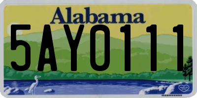 AL license plate 5AY0111