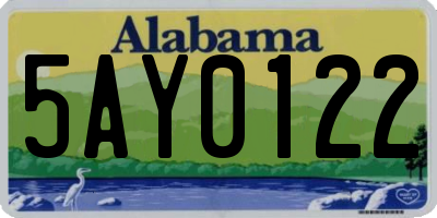 AL license plate 5AY0122