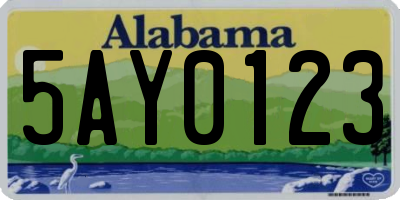 AL license plate 5AY0123