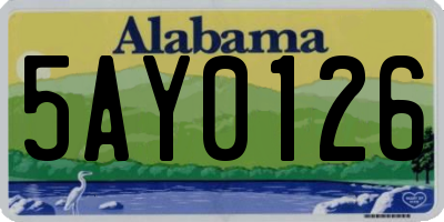AL license plate 5AY0126