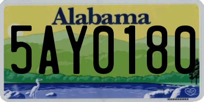 AL license plate 5AY0180
