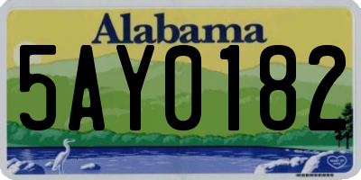 AL license plate 5AY0182