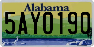 AL license plate 5AY0190