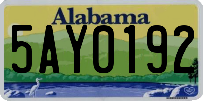AL license plate 5AY0192
