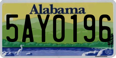 AL license plate 5AY0196