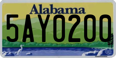 AL license plate 5AY0200