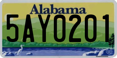 AL license plate 5AY0201