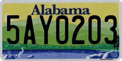 AL license plate 5AY0203