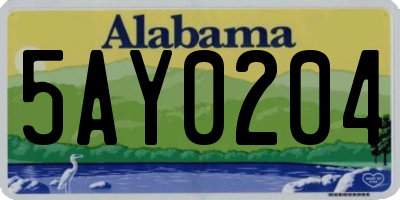 AL license plate 5AY0204