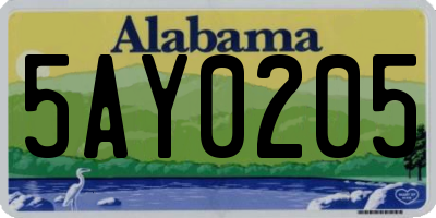 AL license plate 5AY0205