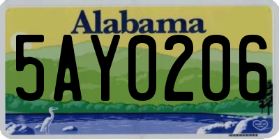 AL license plate 5AY0206