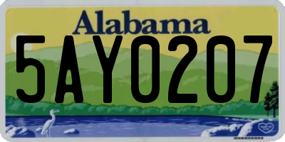 AL license plate 5AY0207