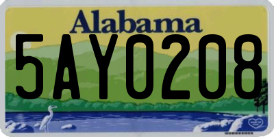AL license plate 5AY0208