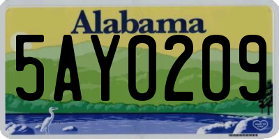 AL license plate 5AY0209