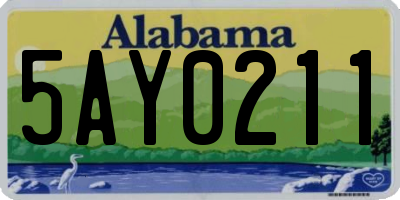 AL license plate 5AY0211