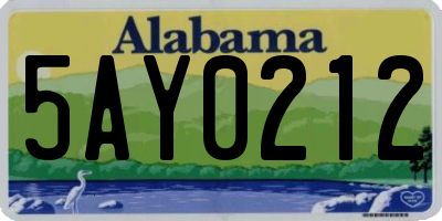 AL license plate 5AY0212