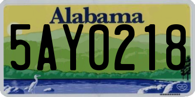 AL license plate 5AY0218