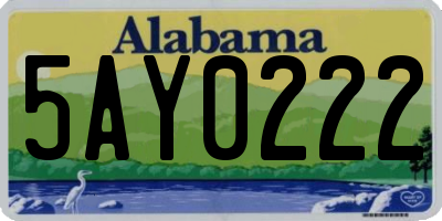AL license plate 5AY0222