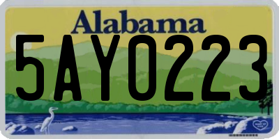 AL license plate 5AY0223