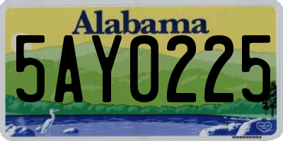 AL license plate 5AY0225
