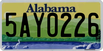 AL license plate 5AY0226