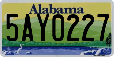 AL license plate 5AY0227