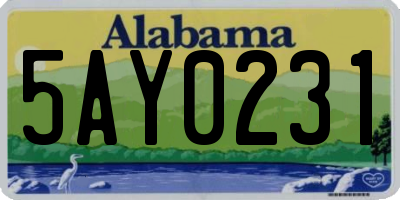 AL license plate 5AY0231