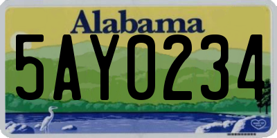 AL license plate 5AY0234
